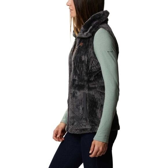 Columbia Women's Fire Side Sherpa Vest Charcoal Size L - Picture 2 of 9